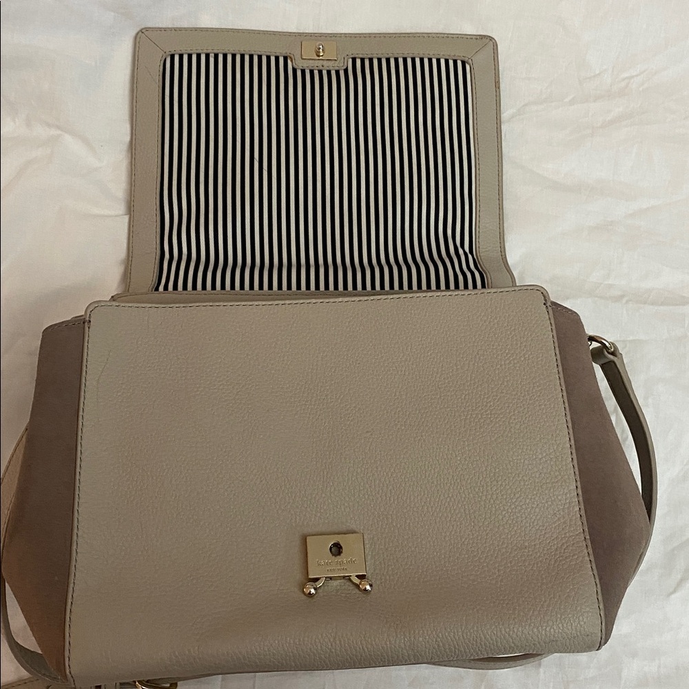 Kate Spade Taupe Leather Satchel - Picture 3 of 6